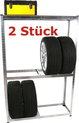 Produktbild von SET 2x Reifenregal, 120 x 40 x 180 cm, für 16 Reifen