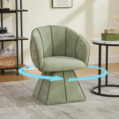 Produktbild von STILVORA Drehstuhl mit hoher Rückenlehne, Einzelstuhl ergonomisch für Erwachsene und Jugendliche, Sessel für Schlafzimmer und Wohnzimmer,Chenille-Stoff