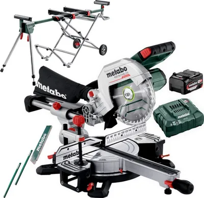 Produktbild von Metabo Akku Kappsäge Säge Ladegerät KGS 18LTX BL216 + Untergestell KSU251 mobile