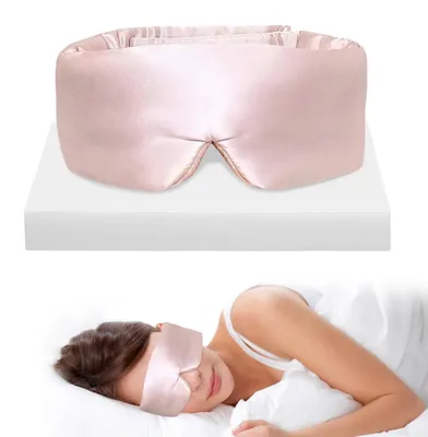 Image de Masque de sommeil 3D en soie, avec bandeau réglable