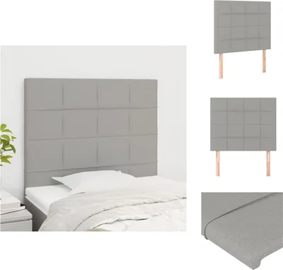 Immagine prodotto di vidaXL Testiere 2 pz. Tessuto grigio chiaro 100x5x78/88 cm - Testate e piedi