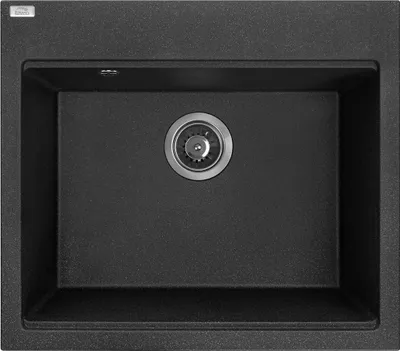 Produktbild von BADLAND BADLAND Spülbecken Granitspüle Einzelbecken TAU 50x57 Schwarz | Siphon im SET!