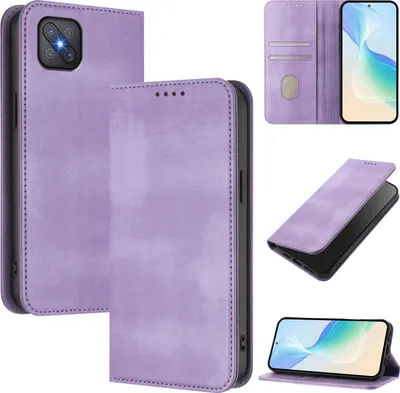 Obrázek produktu pro Pouzdro pro Oppo A92S, vintage kožené pouzdro s RFID ochranou, přihrádkami na karty, stojánkem Fialový