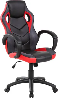 Produktbild von Gaming-Stühl Darlanc, Gaming-Sessel für Erwachsene, Schreibtischstuhl, 66x61h104/114 cm, Schwarz und Rot