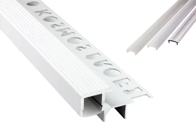 Produktbild von T-40 LED Alu Fliesenprofil Treppenprofil Stufen 12mm weiss 1m opal