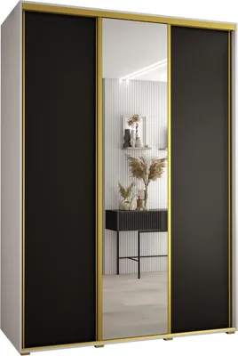Produktbild von MEBLE KRYSPOL Davos 3 Schrank, drei Türen - 235,2x170x45 cm - Weiß Schwarz Gold