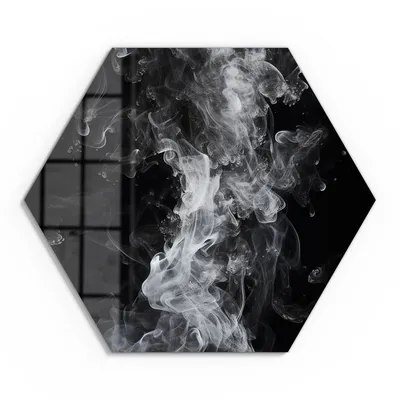 Produktbild von DEQOART Glasbild Echtglas 55x48 cm 'Rauchgeflüster' Wandbild Bild modern Deko