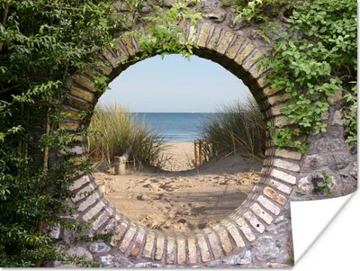 Produktbild von MuchoWow® Poster Aussicht - Strand - Düne - Sommer 160x120 cm - Foto Plakat