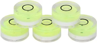 Immagine prodotto di Mini livella a bolla da 15 mm di diametro per livellamento - Set da 5 pezzi con strumento di misurazione del livello