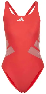 Produktbild von adidas Damen Logo C-Back Swimsuit Swimwear, semi Lucid red/White, 40