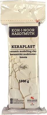 Produktbild von KOH Modelliermasse Keraplast-Ton Lufthärtend 1000g weiß
