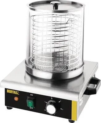 Immagine prodotto di Macchina per hot dog Buffalo – Sistema a bagnomaria con cilindro in vetro, 450 W