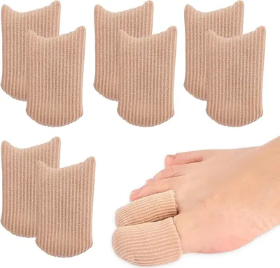 Produktbild von Gel-Zehenschutz fš¹r gro?e Zehen, 8 Stš¹ck, weiche Stoff-Zehenabdeckungen, Zehenschutz, geschlossene Kappen, Zehen?rmel, Kissen, Anti-Reibung, gro?e Zehenschutz, fš¹r M?nner und Frauen, Fu?pflege