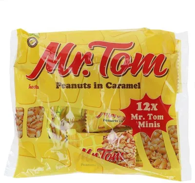 Produktbild von Mr. Tom Peanut Minis einzeln verpackt aus Erdnüssen mit Karamell 200g