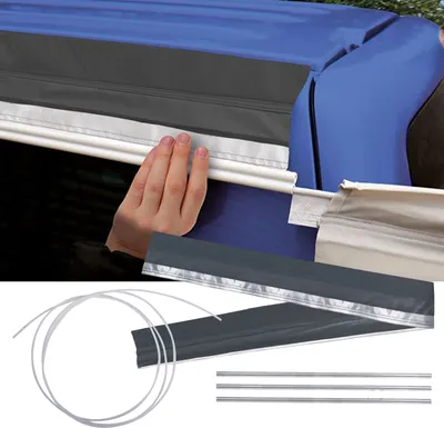 Produktbild von Magnet Kederschiene Set für freistehende Zelte - 280 x 15,5 cm, 8mm Keder, grau, 3,8 kg, 300D Oxford Mantel