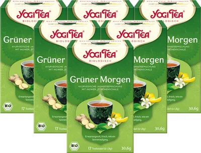 Produktbild von 6 x YOGI TEA Grüner Morgen | 6 x 30,6g