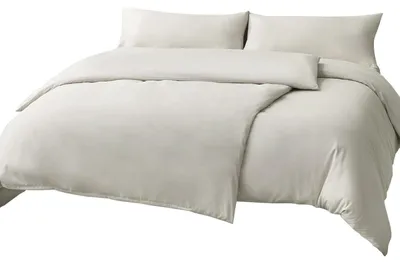 Produktbild von Bettwäsche-Set 4-teilig Beige 135x200 cm Mikrofaser mit Reißverschluss Bügelfrei