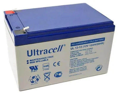 Produktbild von Ultracell UL12-12 Blei Akku 12 Volt mit 12Ah, mit 4,8mm Faston Steckkontakten