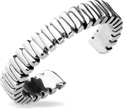 Produktbild von viva-adorno Ring Zehenring Mittelring Midi Damenring verstellbar Fusschmuck Messing rhodiniert silber Abstrakt gerillt Z532