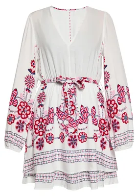 Image de Robe pour femme Gaya - blanche et multicolore, XXL