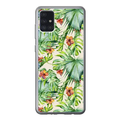 Produktbild von MuchoWow® Handyhülle Schutzhülle Hülle für Samsung Galaxy A52 5G Blume - Blatt - Muster Silikon Softcase Handy Hülle - Umschlag