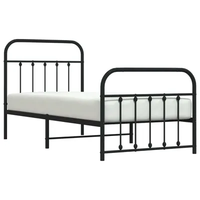 Immagine prodotto di vidaXL Struttura letto con testiera e pediera in metallo nero 90x190 cm