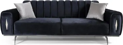 Produktbild von Komplette Edelstahl Dreisitzer Moderne Stoffsofas Polstercouchen 2tlg