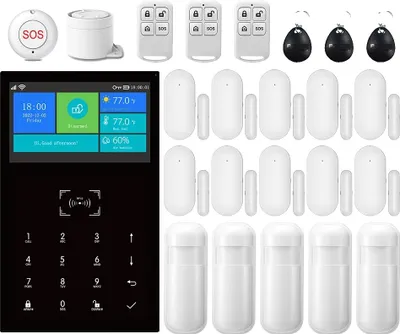 Obrázek produktu pro Bezpečnostní alarmový systém, bezdrátová kompatibilita, vícejazyčná podpora, 4G-F, EU zástrčka