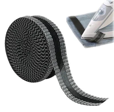 Strijkband für Säume, 10 m x 2,5 cm, schwarz, Bügelband