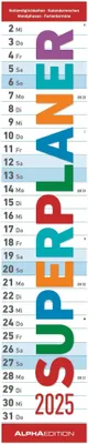 Produktbild von Superplaner 2025 - Streifenkalender 17x85 cm - mit Ringbindung - viel Platz für Notizen - Langplaner - Wandkalender - Küchenkalender - Alpha Edition