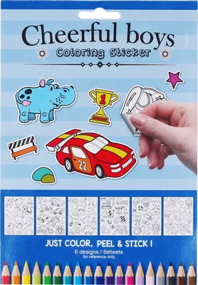 Produktbild von Ausmalsticker 6 Blätter – Für Jungen