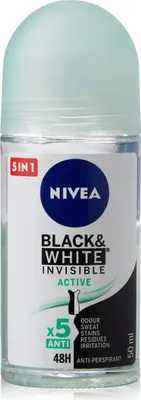 Produktbild von Nivea Black & White Invisible Active Deodorant Roll On 50ml