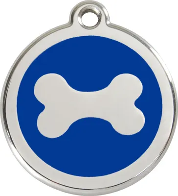 Produktbild von RedDingo Hundemarke mit individueller Gravur Knochen dunkelblau, Größe: S