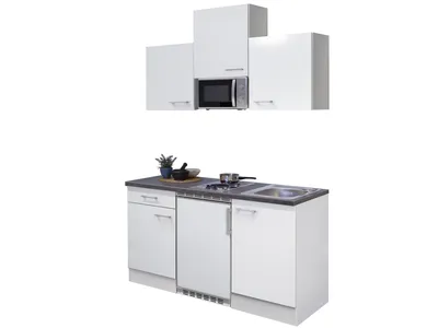 Produktbild von Singleküche mit E-Geräten - 150 cm breit - Weiß – Toska
