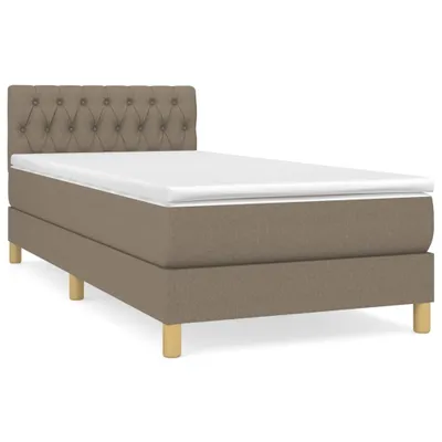 Produktbild von Boxspringbett mit Matratze Taupe 90x200 cm Stoff