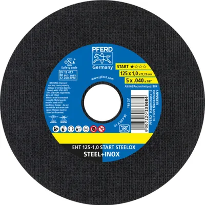Immagine prodotto di Disco da taglio START STEELOX D125x1mm diritto INOX foro 22,23 mm