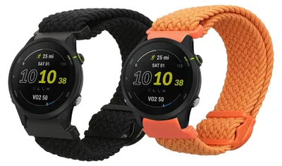 Produktbild von kwmobile 2x Uhrenarmband für Garmin Forerunner 255 / 255 Music / Forerunner 970 / Venu 3 Armband - Fitnesstracker Band Set aus Nylon - Ersatzarmband