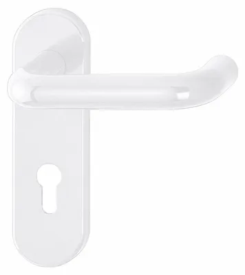 Produktbild von Paris Hoppe K138/353K Türdrücker Kurzschildgarnitur Verkehrsweiß  (Lochung: PZ) Lochung: PZ
