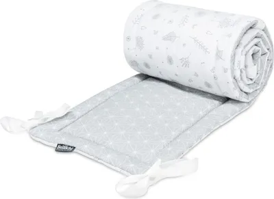 Produktbild von Bellochi Edge Ochrana detská posteľ hraničiaca hniezdo Ochrana proti hlave hniezdo Border Lattice Border 180x30 cm pre detskú posteľ s padajúcou ochranou detská bočná posteľ 120x60 cm - šedá - hviezda
