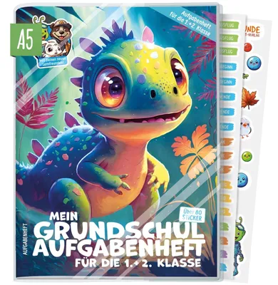 Produktbild von Mein Grundschul-Aufgabenheft 1+2. Klasse / A5 / Kleiner Dino / vom Häfft-Verlag