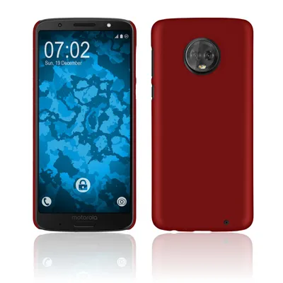 Produktbild von PhoneNatic Case kompatibel mit Lenovo Moto G6 Plus - Hülle rot gummiert Hard-case Cover