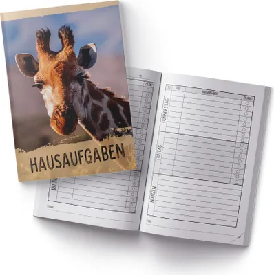 Produktbild von itenga Hausaufgabenheft Giraffe (Motiv 29) DIN A5, 96 Seiten