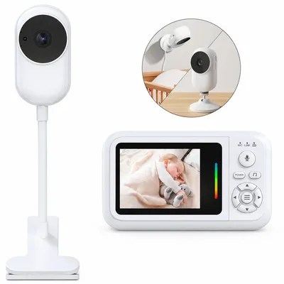 Produktbild von Babyphone mit Kamera und Halterung, HD Baby Monitor ohne WLAN, automatische Nachtsicht, Zwei-Wege-Audio, VOX-Modus, Temperatursensor, 3,5 Zoll