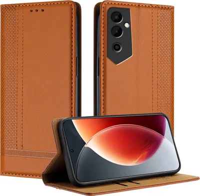 Produktbild von Handyhülle für Tecno Pova Neo 2 Leder Flip Klappbare Schutzhülle mit Standfunktion Braun
