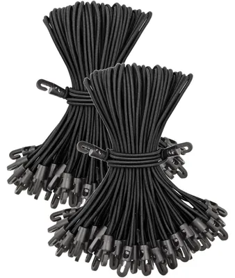 Productafbeelding van Elastieken met haak, 25 cm, 100 stuks, zwart, latex