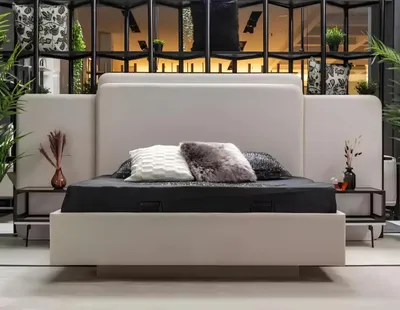 Produktbild von Luxus Schlafzimmer Bett Designer Möbel Weiß Doppelbett Betten Holz Neu