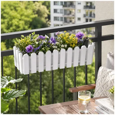 Produktbild von Blumenkasten mit Wasserspeicher Nessa 50 cm Weiß