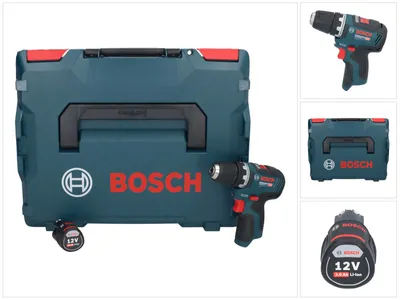 Zdjęcie produktu dla Bosch GSR 12V-35 Profesjonalna akumulatorowa wiertarko-wkrętarka 12 V 35 Nm bezszczotkowa + 1x akumulator 3,0 Ah + L-Boxx - bez ładowarki