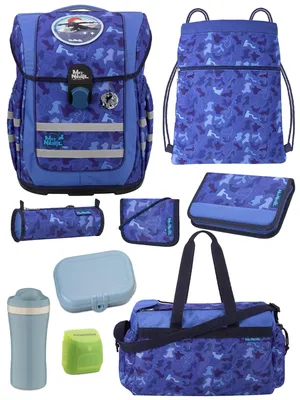 Produktbild von McNeill Ranzen-Set 9-tlg. mit Sporttasche Ninja Schulranzen Ergo Complete für Jungen 1. Klasse