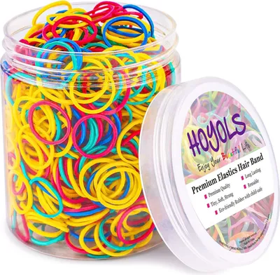 Image de HOYOLS 1.9cm Élastiques colorés pour bandeaux réutilisables 600 pièces